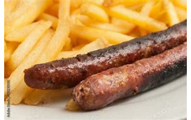 Frites barquette + 2 Merguez